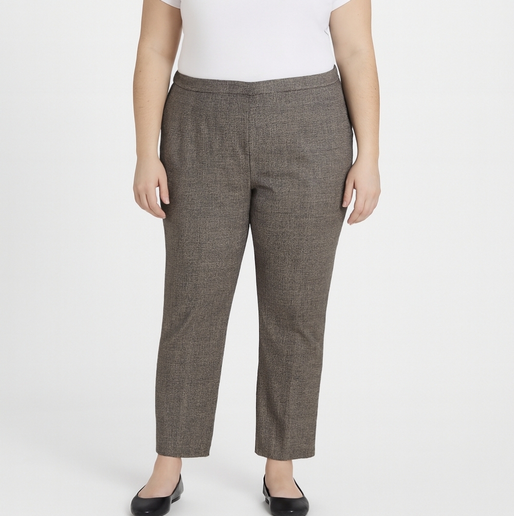 Talbots Women's Tan Straight Leg Pants Side Zip Size 20 Plus Work Office Wool